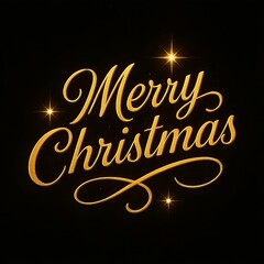 金色のメリークリスマス文字デザイン｜Gold Merry Christmas Text Design