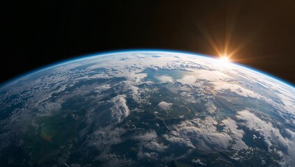 Obraz premium Celestial Sphere. Sunrise in the Abyss of Space, a View from an Unidentified Location.