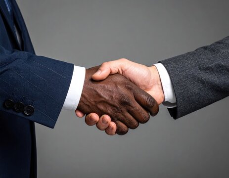 Close-up of two people shaking hands, emphasizing unity and agreement