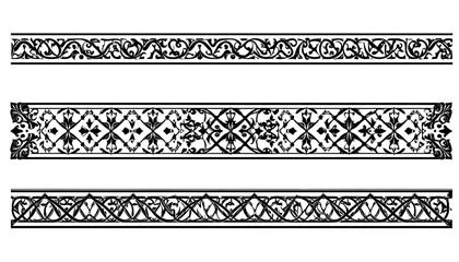 Elegant Black and White Ornate Border Designs for Decorative Purposes