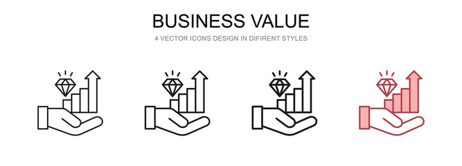Business Value in 4 different styles vector illustration