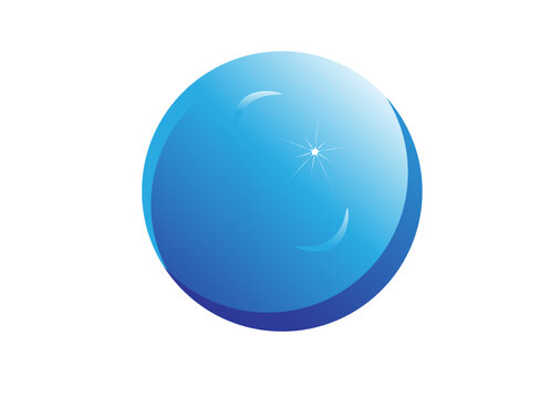 beautiful blue ball on a white background,