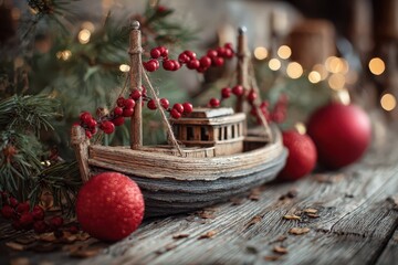 Charming old boat enhances New Year vibe