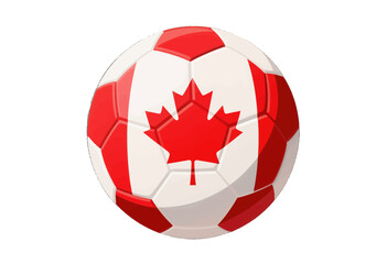 Canadian Flag Soccer Ball Isolated on Transparent Background