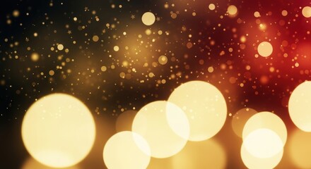 Soft Bokeh Lights Abstract Background with Golden Sparkles