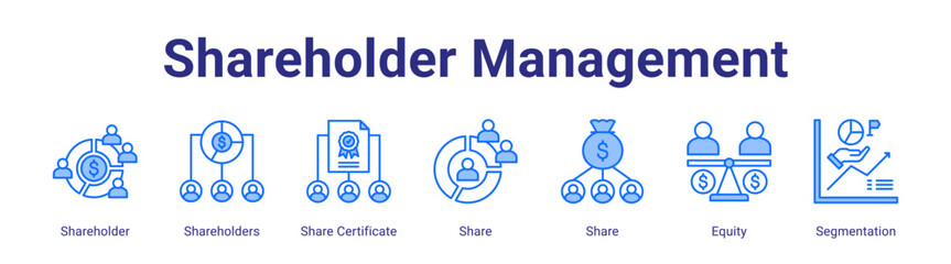 Shareholder Management web icon vector illustration concept with icon of Shareholder,Shareholders,Share Certificate,Share,Share,Equity,Segmentation