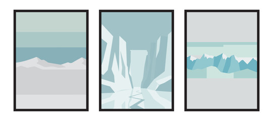Glacial Frozen Aesthetic Wall Art Collection