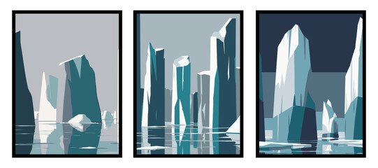 Glacial Iceberg Abstract Texture Poster