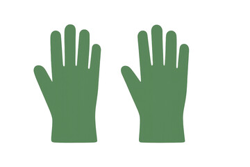 Obraz premium Pair of green work gloves providing safety and hygiene for various tasks, isolated with a transparent background