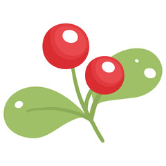 Christmas Foliage and Berries | Holiday Decoration Vector | Winter Clipart Illustration