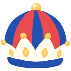 Blue Porcelain Christmas Hat | Delft Blue Holiday Clipart | Blue and White Winter Vector