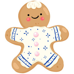 Blue Porcelain Christmas Cookies and Sweets | Delft Blue Holiday Clipart | Blue and White Winter Vector