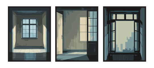 Corridor emptiness with faint blue reflections