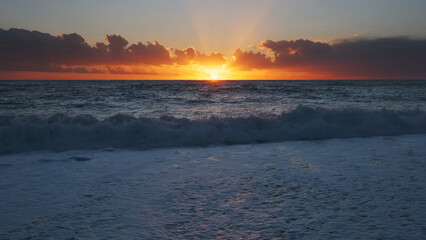 Sunset over sea with vibrant colors