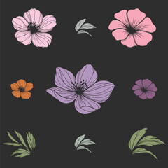 AI-Generated Floral Vector Set