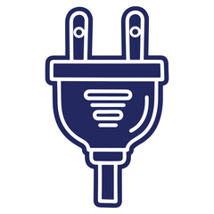 Obraz premium European Electrical Plug Icon with Two Pins and Rounded Shape for Connection and Energy Transfer