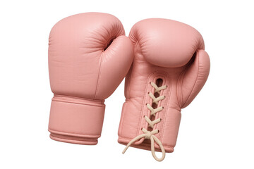 Pink boxing gloves symbolizing female empowerment, strength, and fighting spirit on transparent background