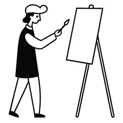 Person painting at an easel