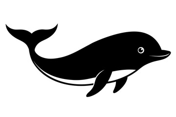 Whale black icon, Blue whale silhouette art 