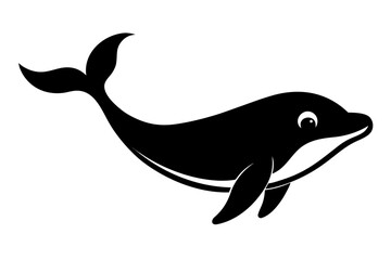 Fototapeta premium Whale black icon, Blue whale silhouette art 