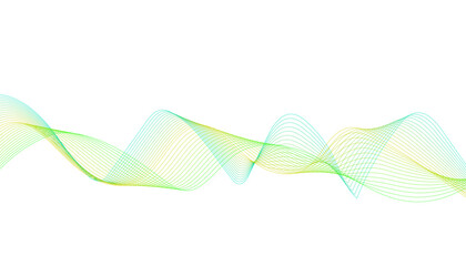 Modern, soft-colored sine wave illustration for minimalist design. Flowing, translucent line art representing cool energy or sound.