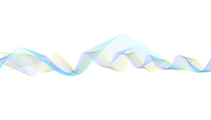 Modern, colorful gradient ribbon for high-tech digital design. Clean, minimalist vector art representing data transmission and energy.