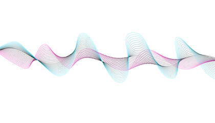 Modern digital sound visualization using overlapping, layered, and complex sine waves.