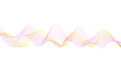 Abstract wave background featuring flowing pink and yellow lines on a clean white backdrop.