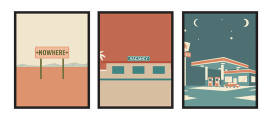 Deserted hallway bathed in soft orange glow