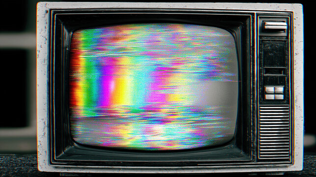 Vintage Television Static with Analog Glitch Effects - Powered by Adobe