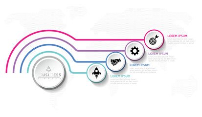 Vector infographic business presentation template connected with 4 options