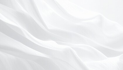 Obraz premium Abstract White Fabric Background for Wellness Beauty and Cleanliness Concepts Soft Wave Texture in Pure Color.