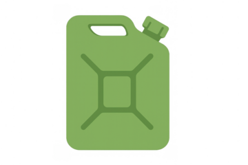 Green jerrycan representing energy, fuel supply, and transport, useful for automotive, crisis, and power generation concepts