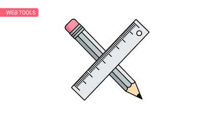 Precision planning with ruler and pencil, perfect for creative projects, layout designs, and educational materials. A symbol of measurement and accuracy