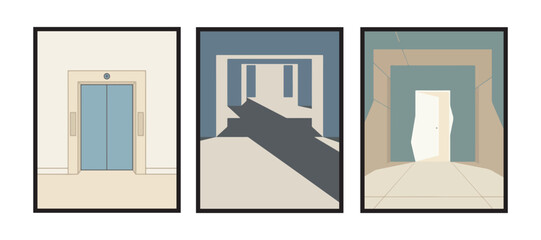 Minimal interior glowing faintly in the calm of night