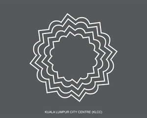 Vector line shape of twin tower Kuala Lumpur City Centre (KLCC)