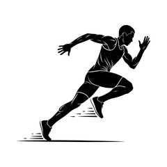 Silhouette of a man running