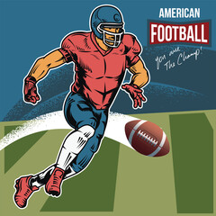 Colorful illustration vector for American football NFL in line art style isolated