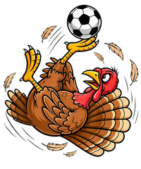 Funny Turkey Bicycle Kick Soccer Thanksgiving