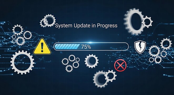 System Update in Progress Illustration, Software Installation