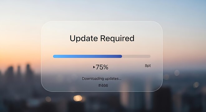 Update Required Progress Bar, Software Update, System Update