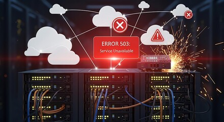 Error 503 Service Unavailable. Server Problem, Network Outage