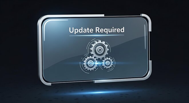 Update Required - Software Update, System Upgrade, Gears Icon