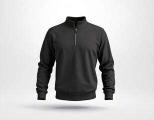 sweater black colour mock up isolated on white background