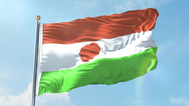 4K Niger flag waving in the wind - realistic Niger flag animation in high resolution, perfect for Niger national day, independence, travel and patriotic video projects