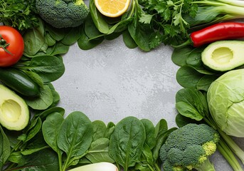 A vibrant collection of crisp, colorful vegetables and leafy greens perfectly blended for a healthy, nutritious meal preparation ,preparation ,wholesome ,assortment