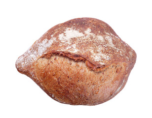 black rye bread isolated on transparent background. homemade baking. top view