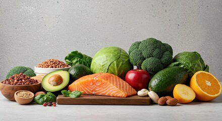 A vibrant collection of fresh, wholesome foods, showcasing nature's bounty for optimal health and well-being, promoting a balanced diet ,vibrant ,produce ,vegetable