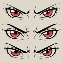 Anime eyes illustration vector art