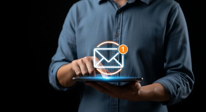 Unlock urgent communication with a glowing new message notification, signaling important updates and instant connection.